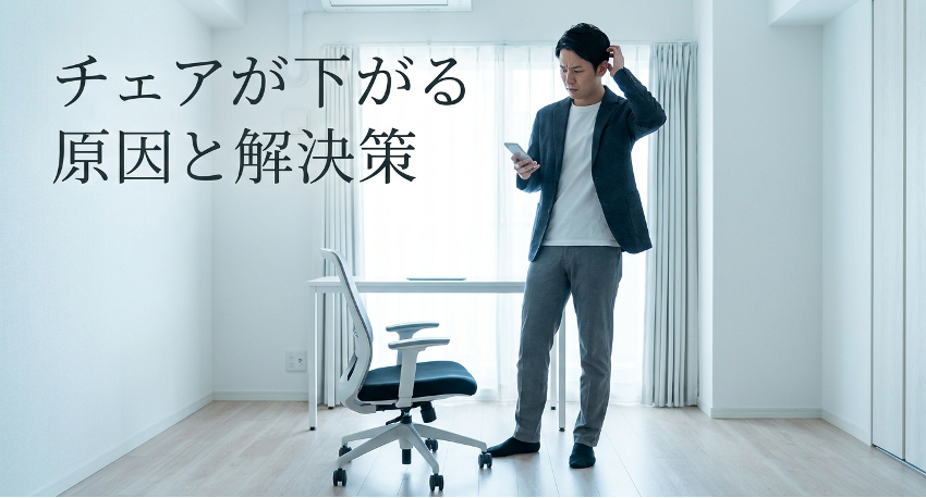【座面が落ちる！】オフィスチェアが勝手に下がる原因は？応急処置からDIY交換・買い替えまで徹底解説