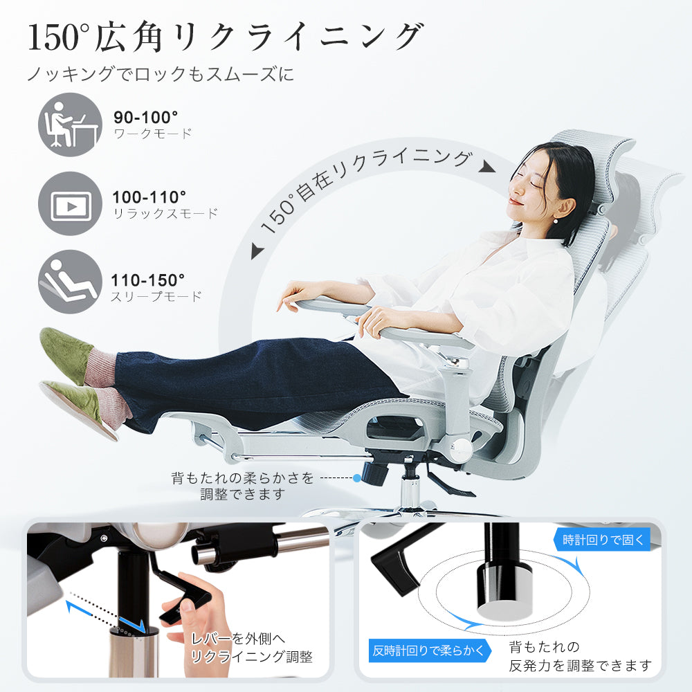 オフィスチェア｜腰痛対策・高密度メッシュ仕様で疲れにくい｜Aerlix