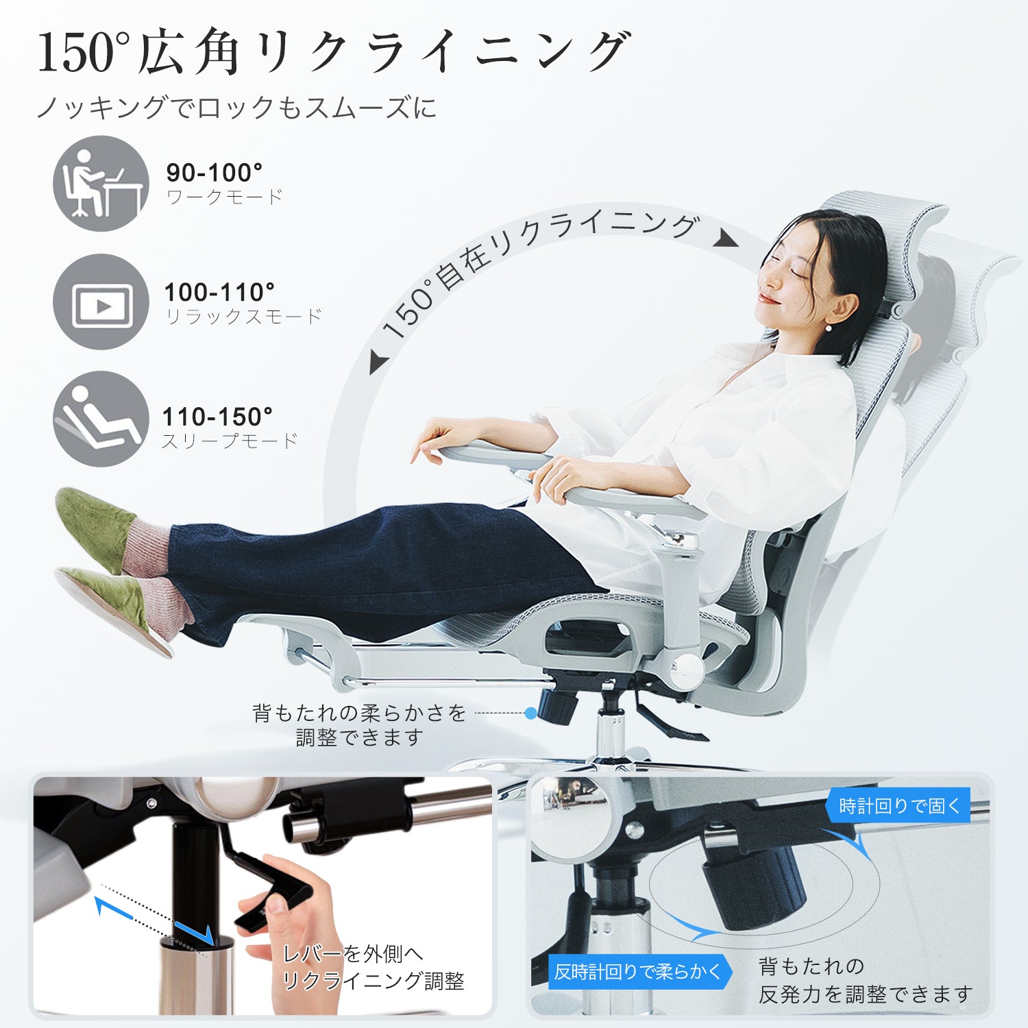 オフィスチェア｜腰痛対策・高密度メッシュ仕様で疲れにくい｜Aerlix