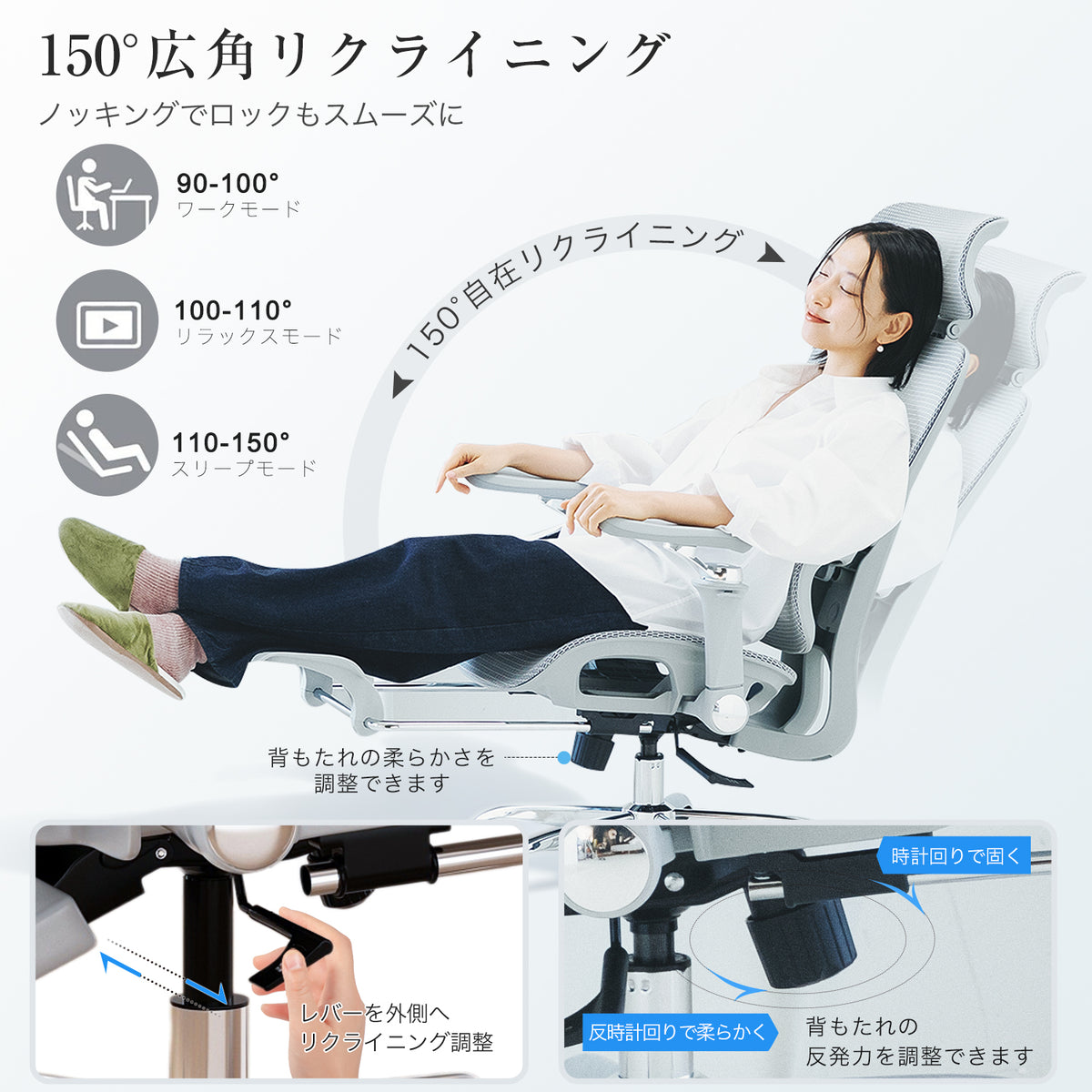 Aerlix 人間工学オフィスチェア - 腰痛対策・高密度メッシュ・疲れにくいエルゴノミクス設計